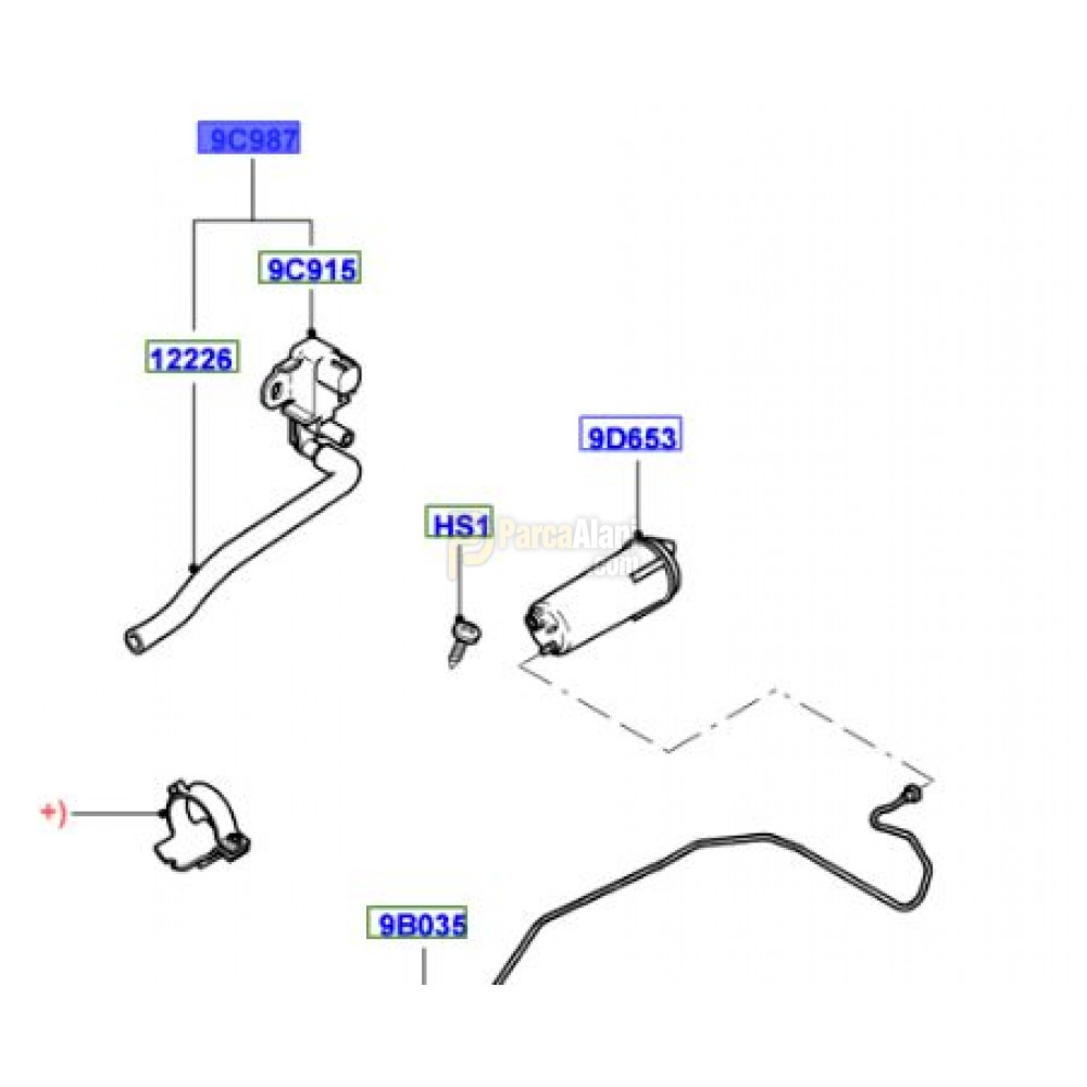VALFİ YAKIT BUHAR KOMPLE FİESTA FUSİON 1.25 1.4 1.6 FORD OTOSAN 2S61 9C987 AD